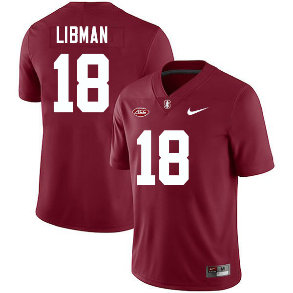 #18 Myles Libman Stanford Cardinal College Football Jerseys Stitched-Cardinal #18 Myles Libman Stanford Cardinal College Football Jerseys Stitched-Cardinal